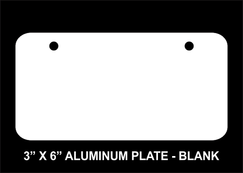 Blank 3" x 6" Aluminum License Plate (Pack of 5 Blank Plates)