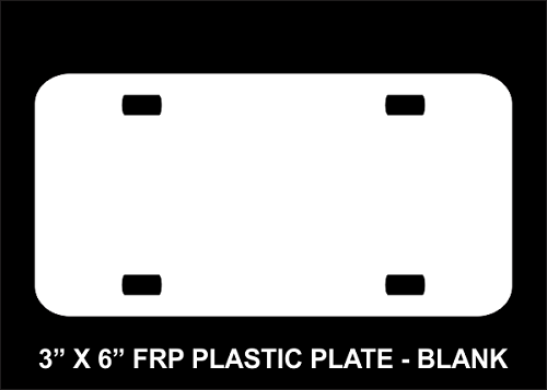 Blank 3" x 6" FRP Plastic License Plate (Pack of 5 Blank Plates)