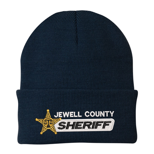 Sheriff Embroidered Star Custom Bar Logo Beanie w/ Cuff (1501KC-BARLOGO-SH)