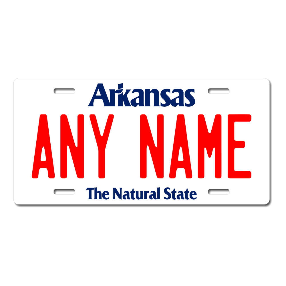 Arkansas License Plate Custom Printed With Your Text, Choose Your Plate Size, Enter Your Text - Free Shipping Version 1