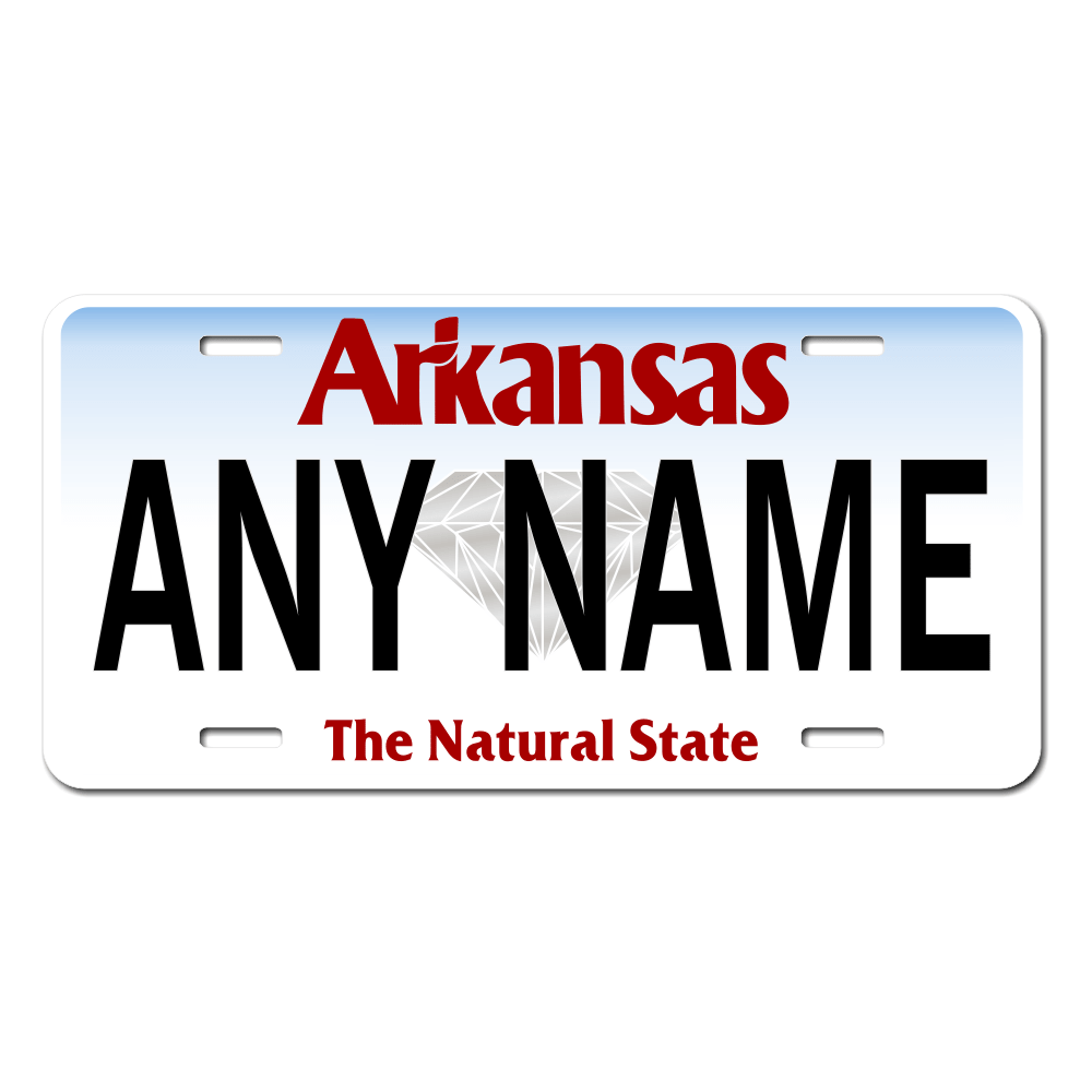 Arkansas License Plate Custom Printed With Your Text, Choose Your Plate Size, Enter Your Text - Free Shipping  Version 3