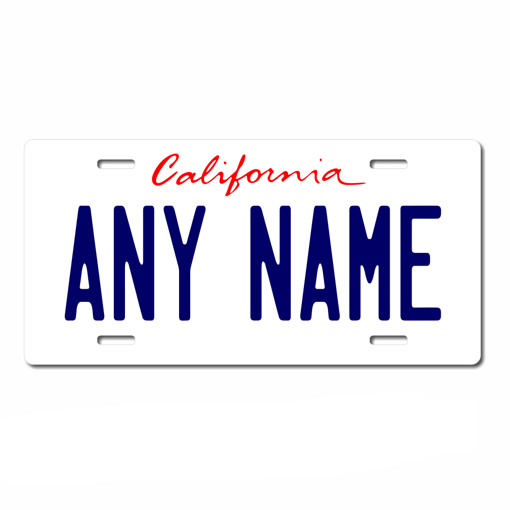 California License Plate Custom Printed With Your Text, Choose Your Plate Size, Enter Your Text - Free Shipping Version 1