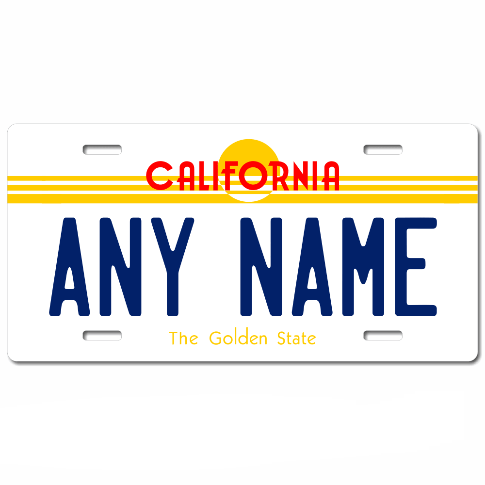 California License Plate Custom Printed With Your Text, Choose Your Plate Size, Enter Your Text - Free Shipping Version 2 