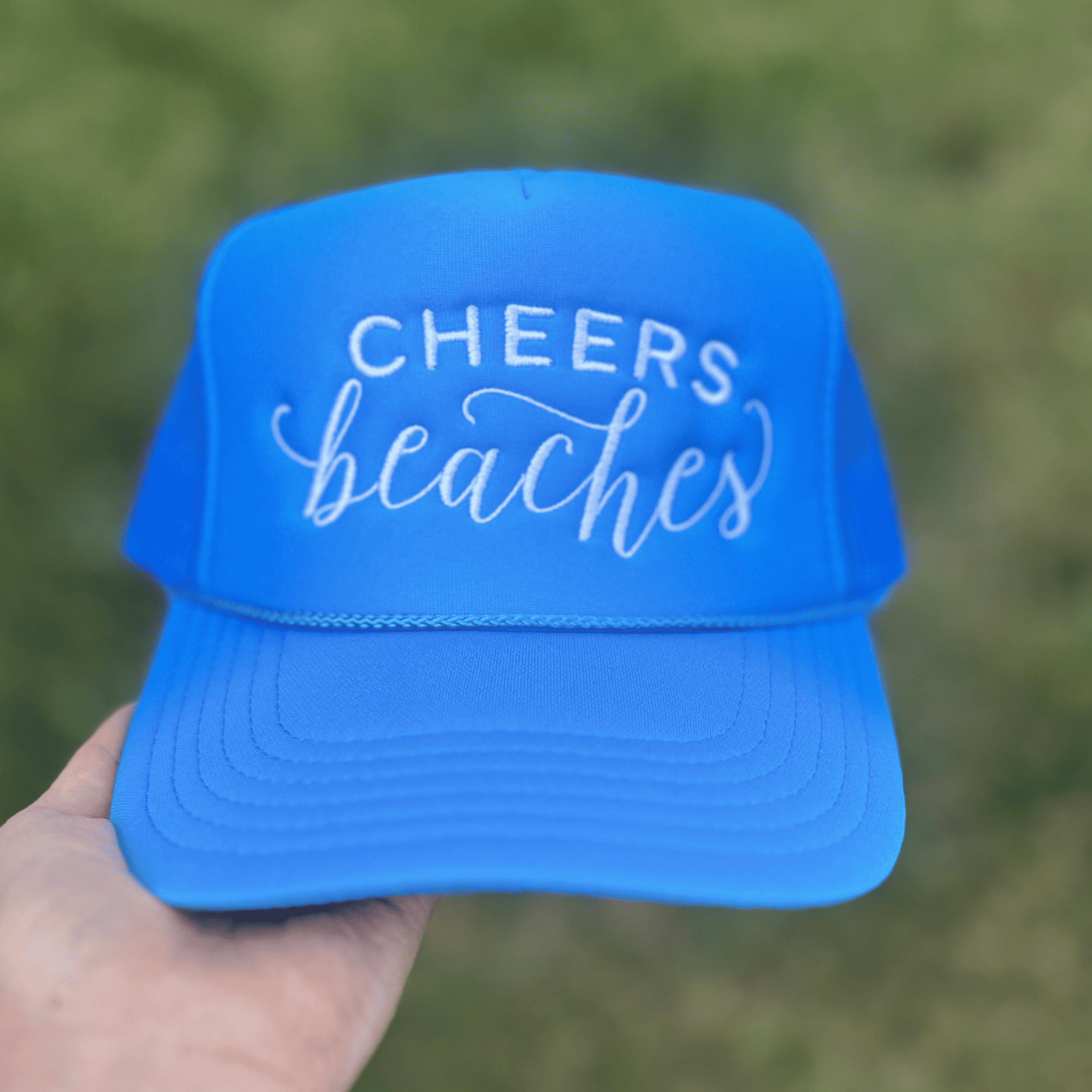 Cheers Beaches Embroidered Retro Trucker Cap
