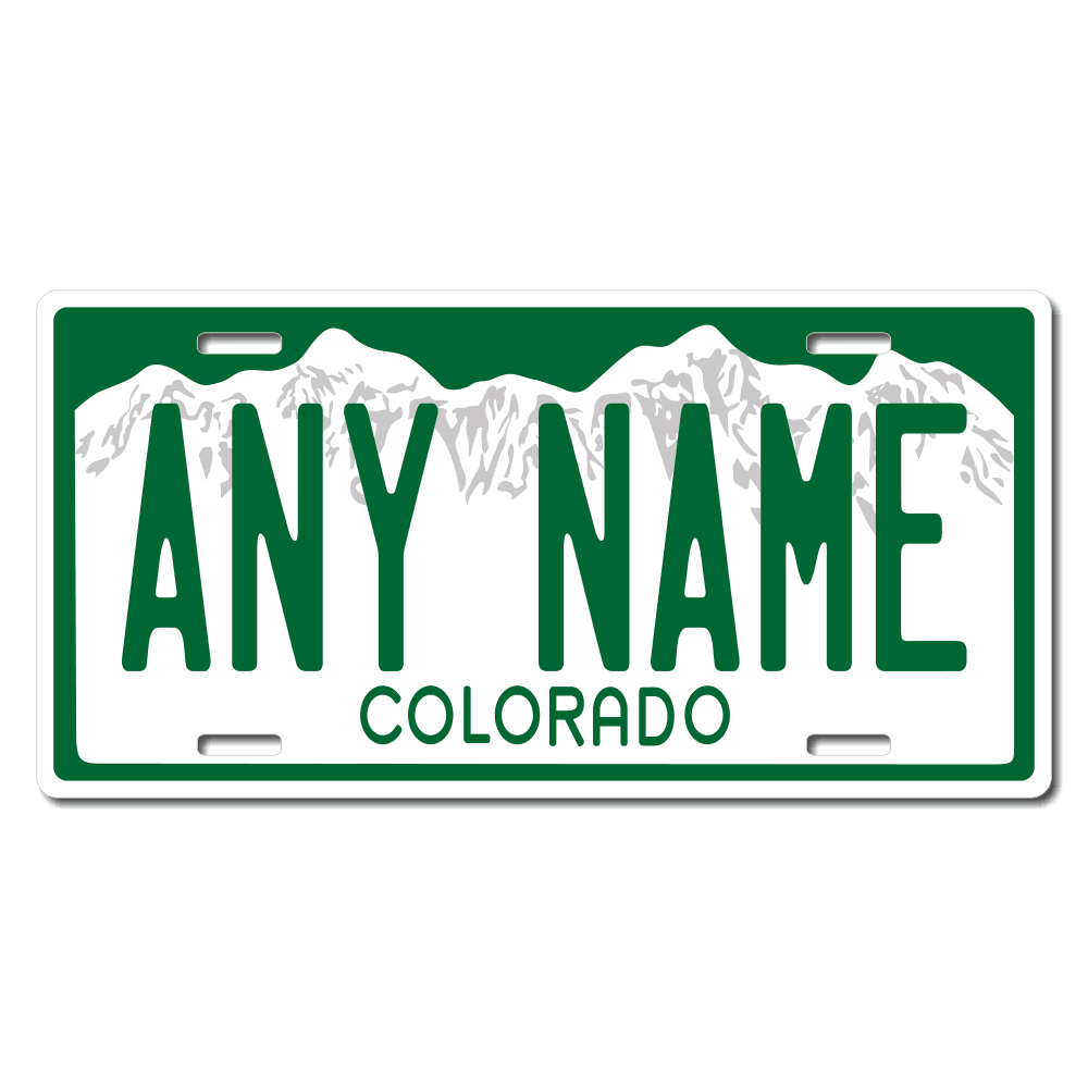Colorado License Plate Custom Printed With Your Text, Choose Your Plate Size, Enter Your Text - Free Shipping Version 1