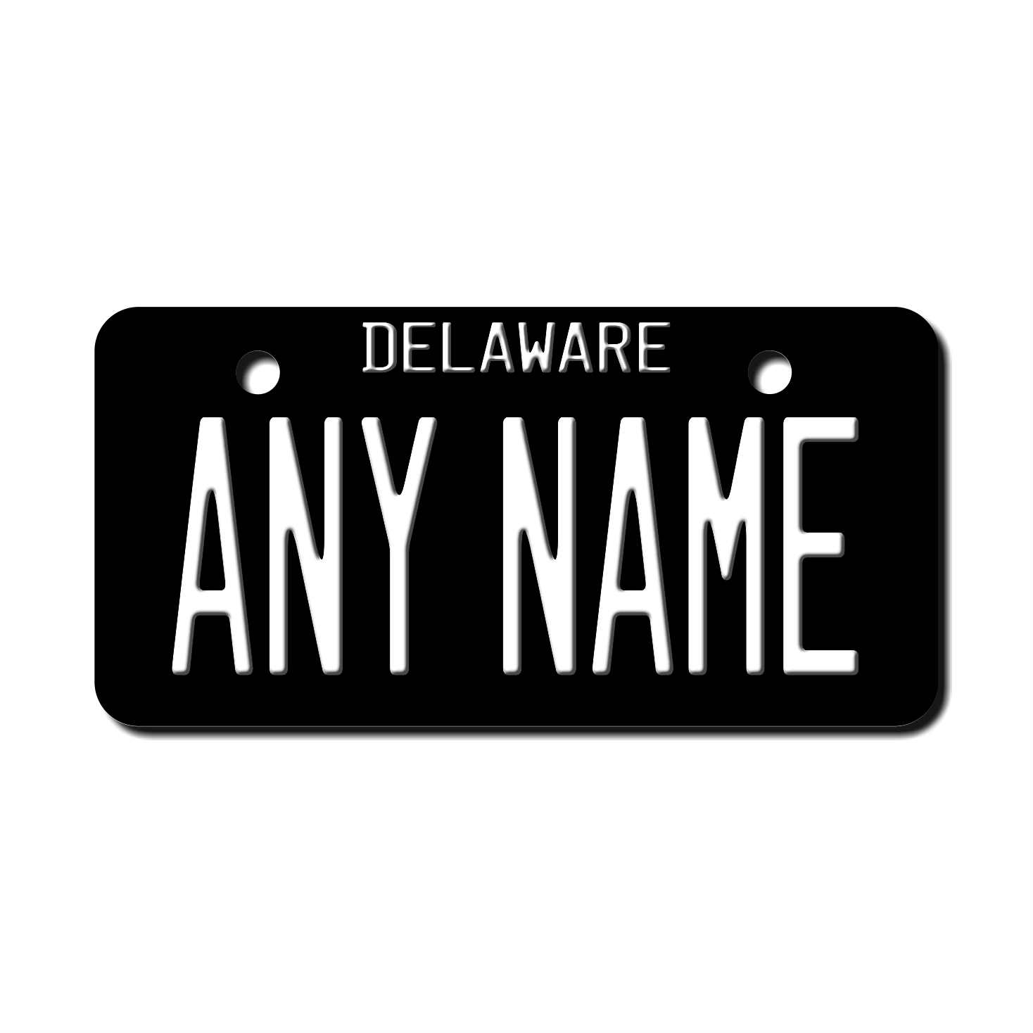 Personalized Delaware 2" X 4" Aluminum License Plate Version 2