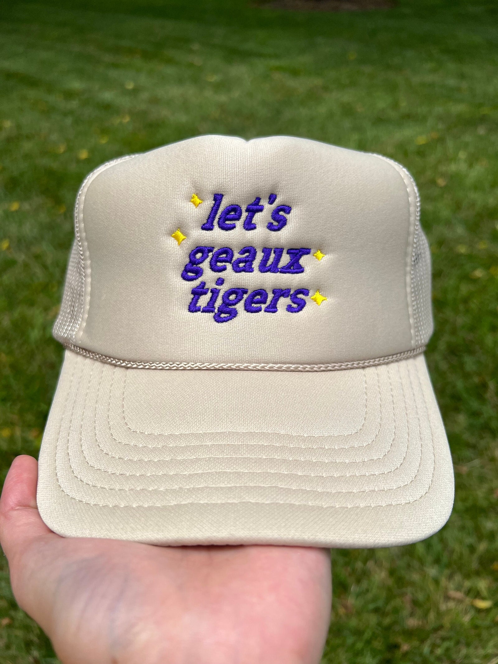 let's geaux tigers Embroidered Trucker Hat