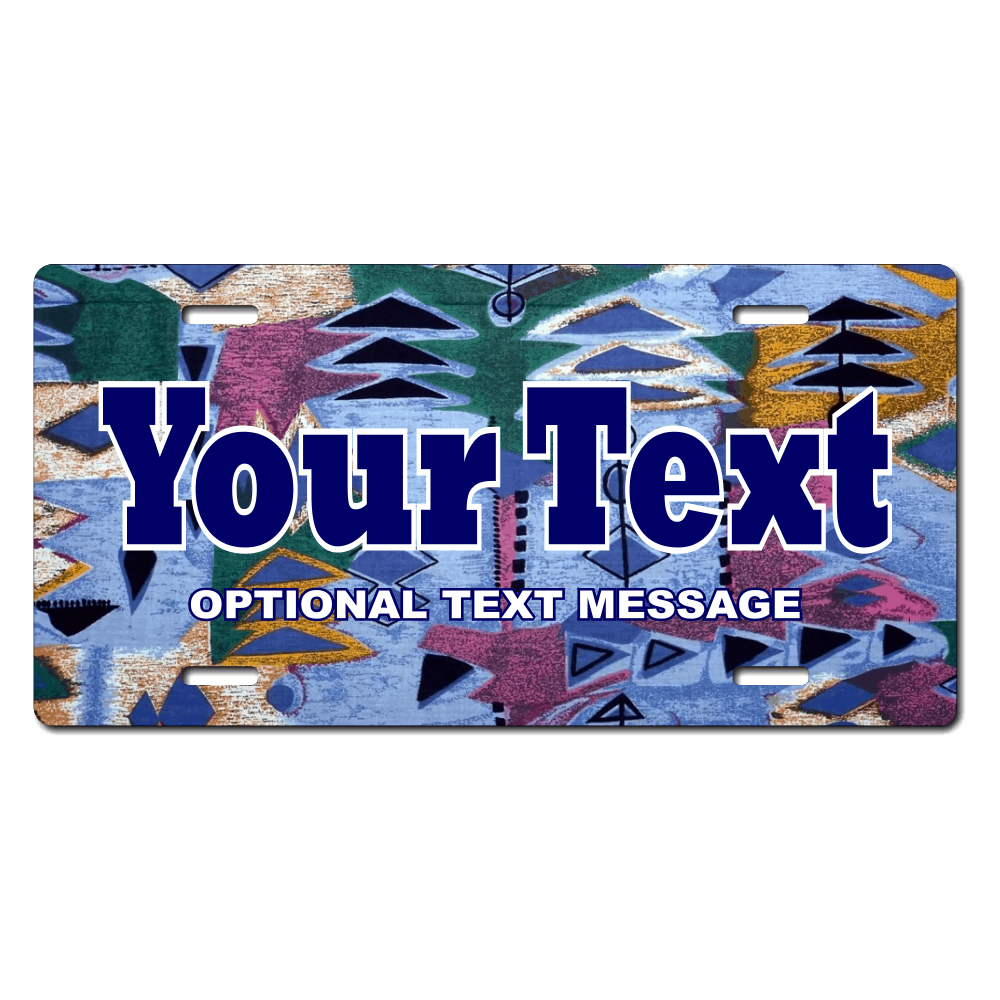 Colorful Background Plate Custom Printed With Your Text, Choose Your Plate Size, Enter Your Text - Free Shipping