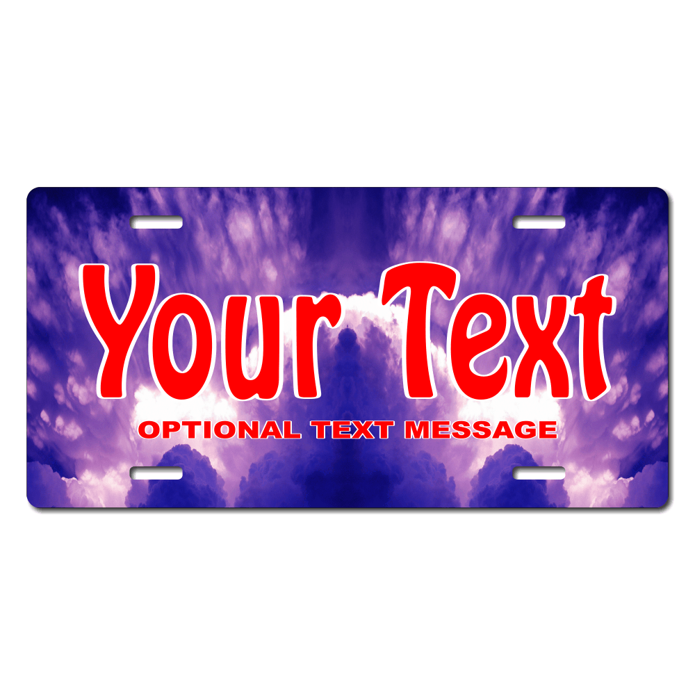 Clouds Background Plate Custom Printed With Your Text, Choose Your Plate Size, Enter Your Text - Free Shipping  