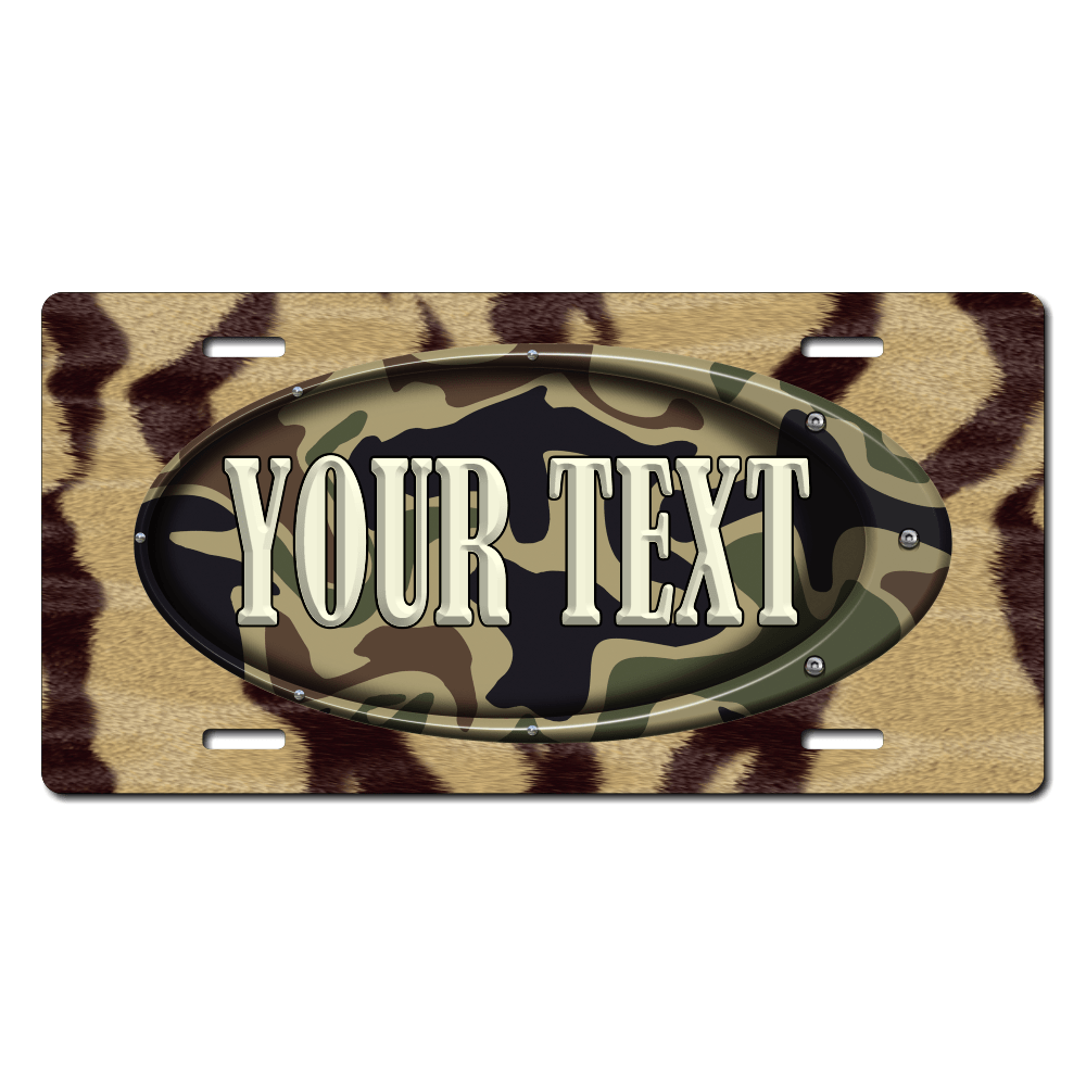 Animal Skin Background Plate Custom Printed With Your Text, Choose Your Plate Size, Enter Your Text - Free Shipping 