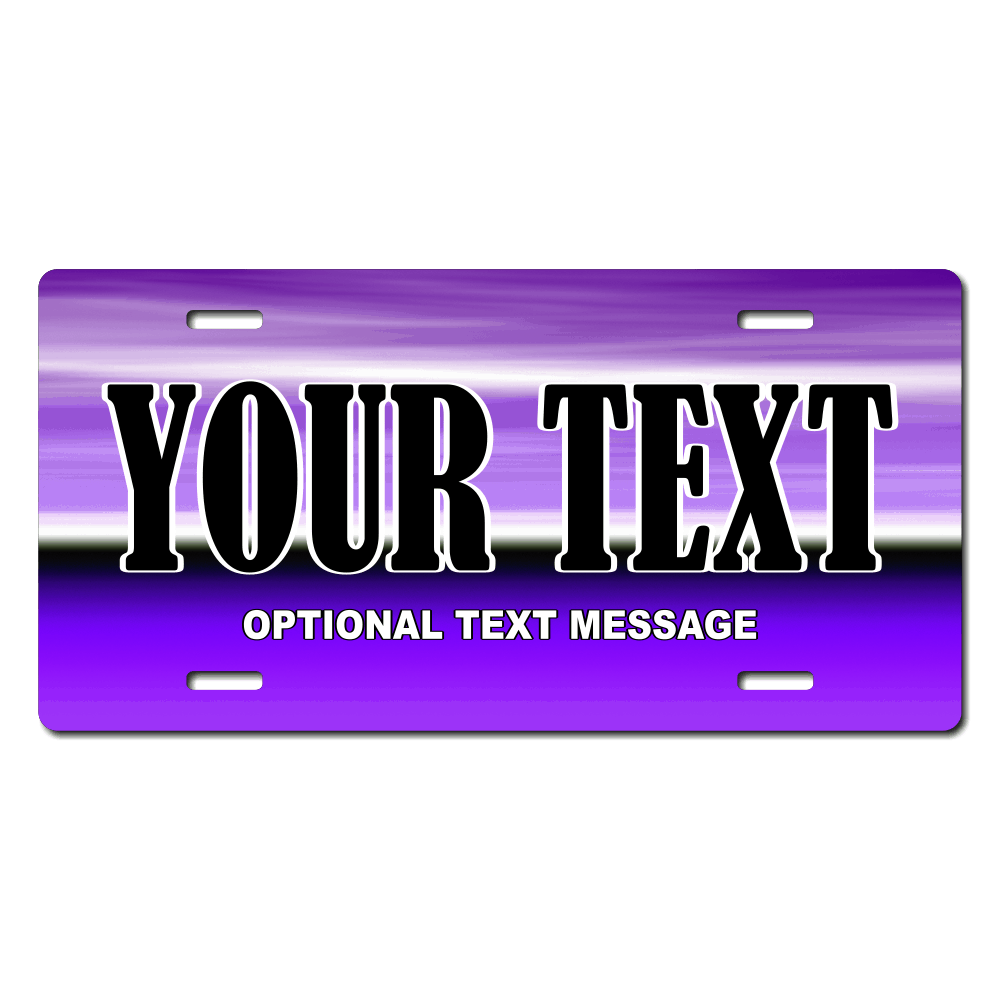 Purple Background Plate Custom Printed With Your Text, Choose Your Plate Size, Enter Your Text - Free Shipping 