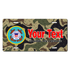 Coast Guard Seal / Woodland Camo Background License Plate Custom Printed With Your Text, Choose Your Plate Size, Enter Your Text - Free Shipping 
