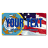 Coast Guard Seal / American Flag Background License Plate Custom Printed With Your Text, Choose Your Plate Size, Enter Your Text - Free Shipping