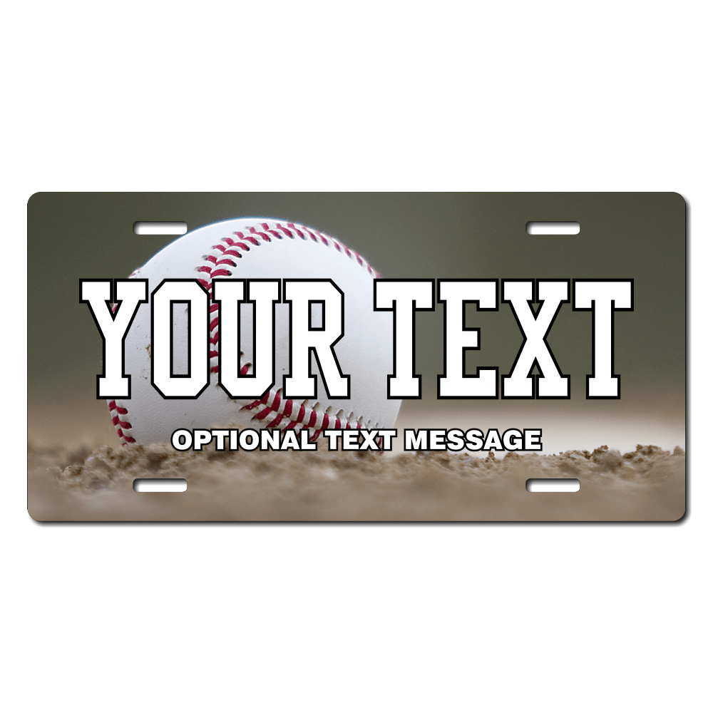 Baseball Background Plate Custom Printed With Your Text, Choose Your Plate Size, Enter Your Text - Free Shipping