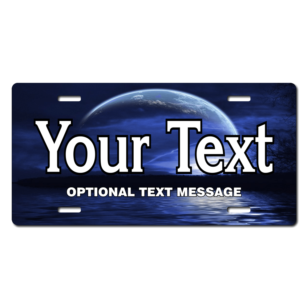 Blue Moon Plate Custom Printed With Your Text, Choose Your Plate Size, Enter Your Text - Free Shipping