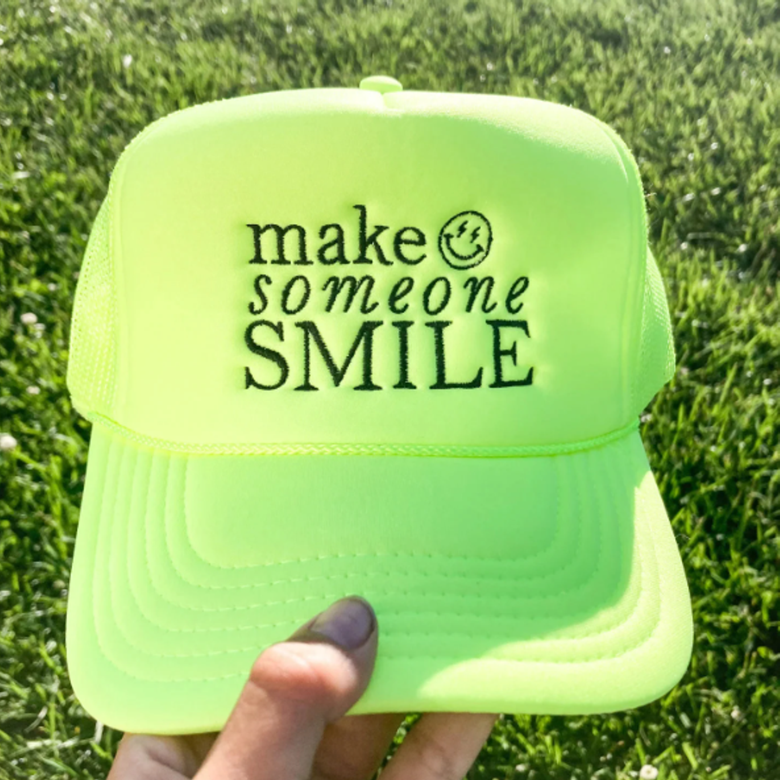 Make Someone Smile Embroidered Retro Trucker Cap