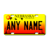 Personalized Nebraska 3" X 6" FRP Plastic License Plate Version 2