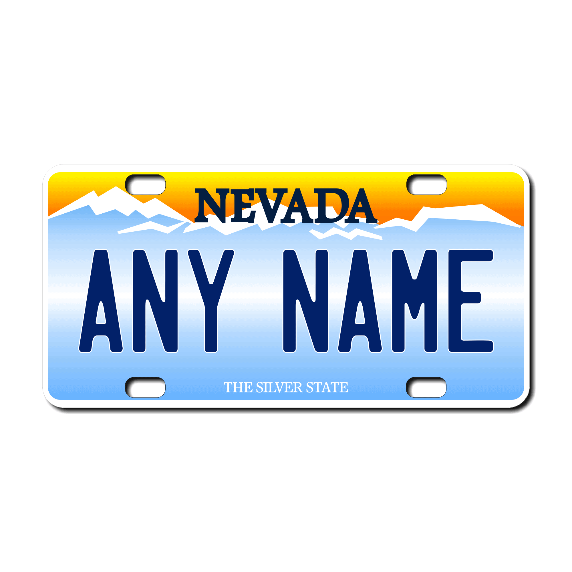 Personalized Nevada 3" X 6" FRP Plastic License Plate Version 1