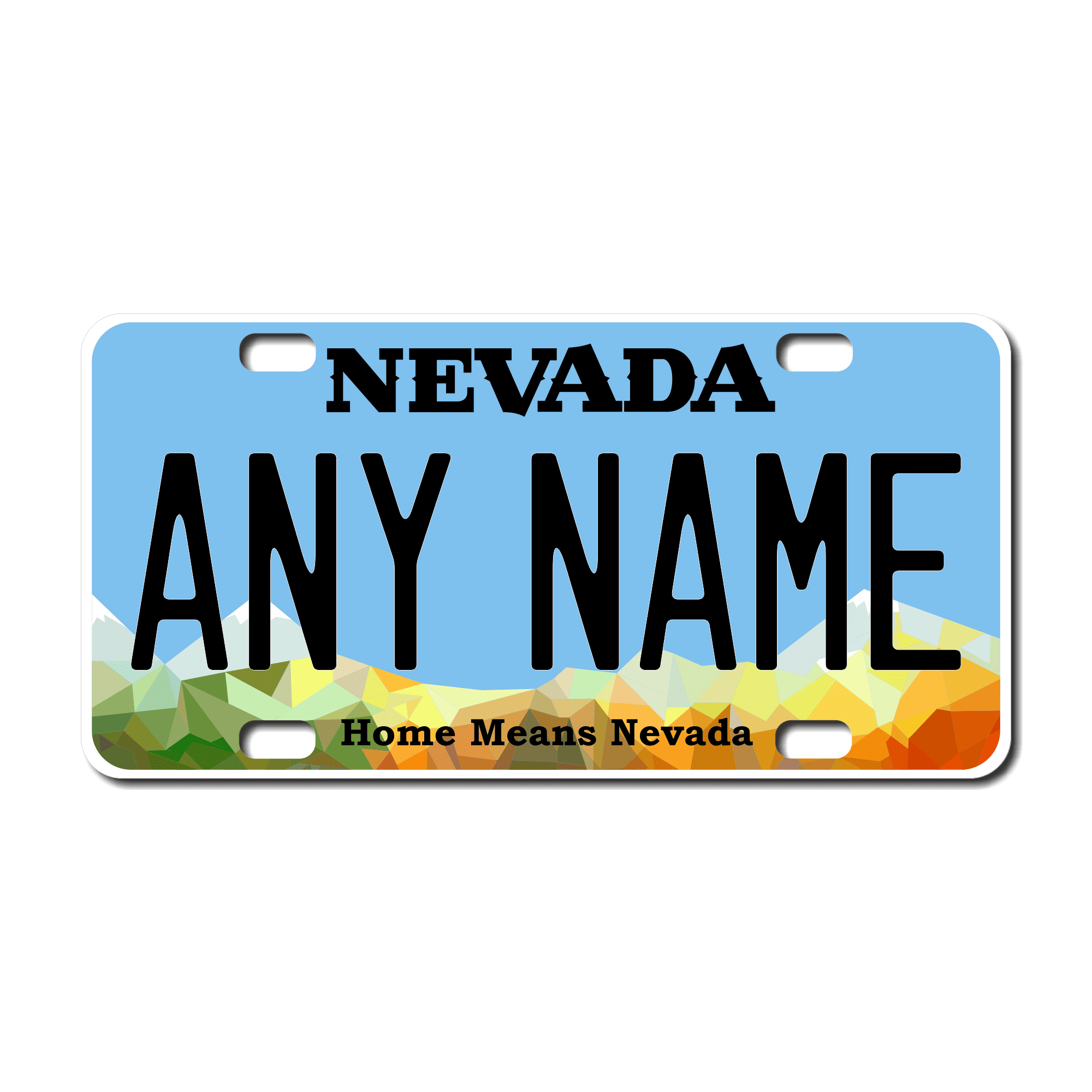 Personalized Nevada 3" X 6" FRP Plastic License Plate Version 2