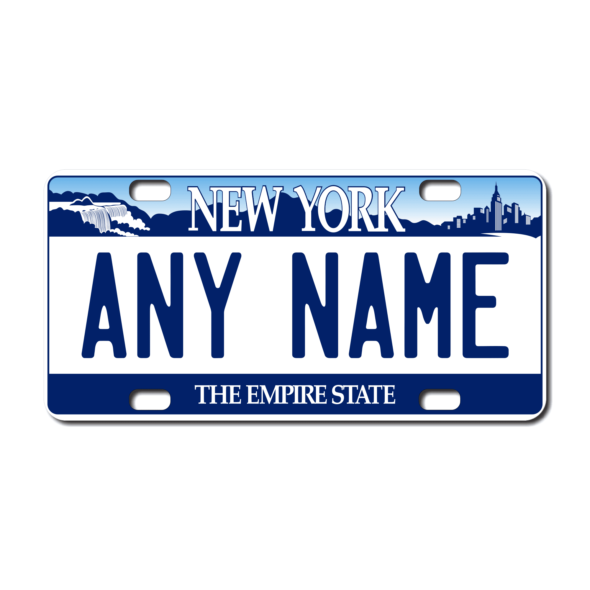 Personalized New York 3" X 6" FRP Plastic License Plate Version 1