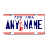 Personalized New York 3" X 6" FRP Plastic License Plate Version 3