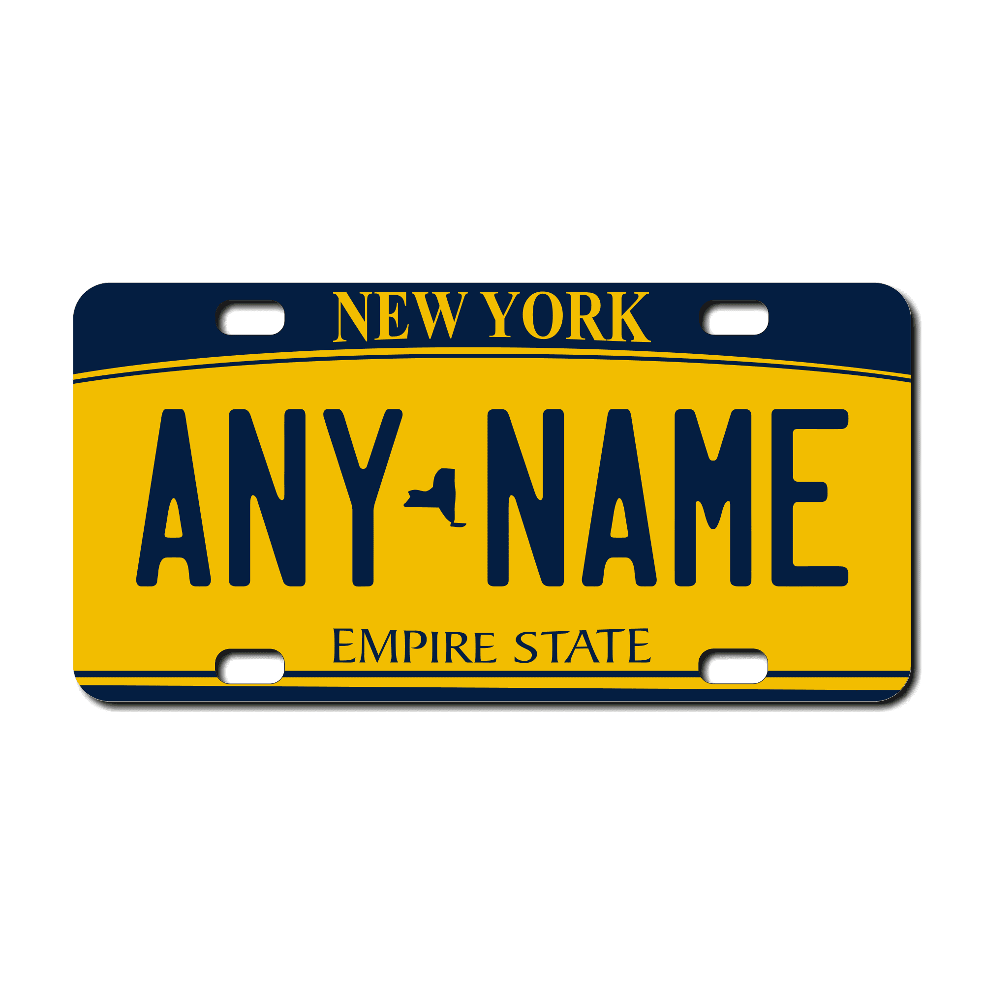 Personalized New York 3" X 6" FRP Plastic License Plate Version 2