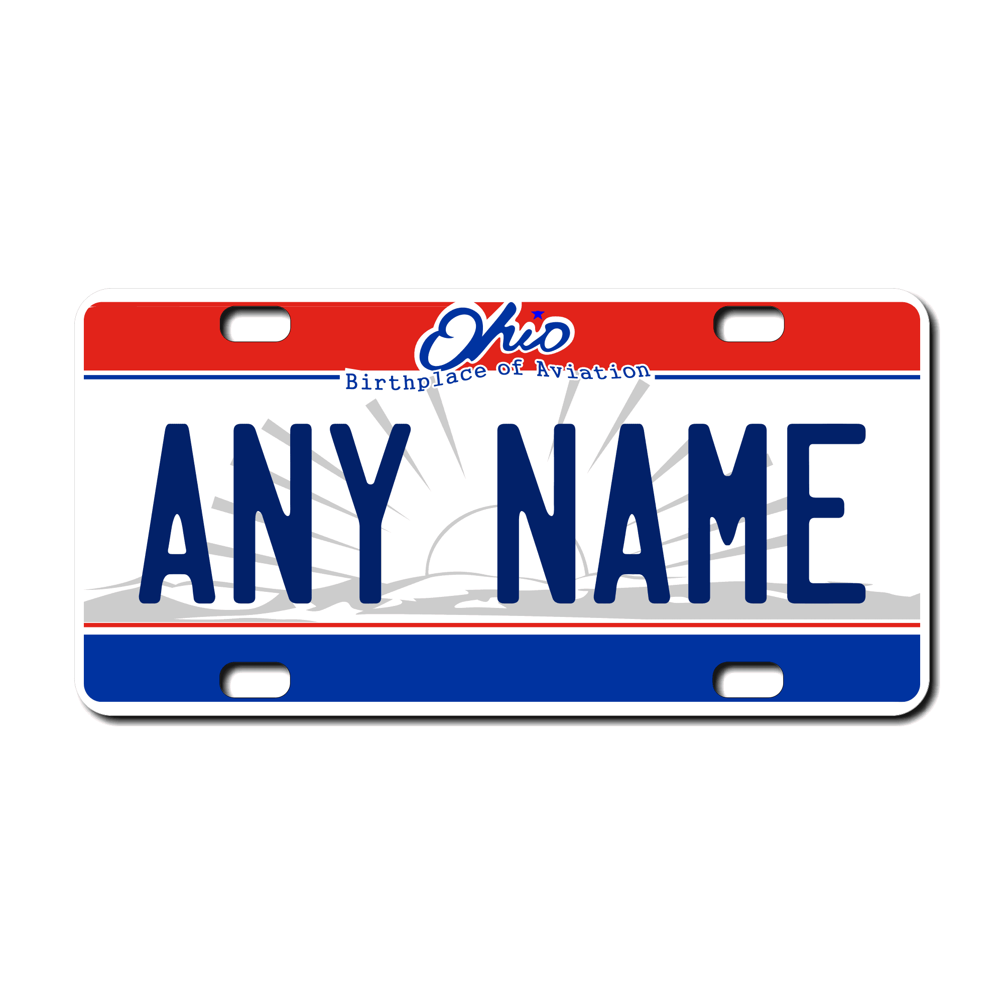 Personalized Ohio 3" X 6" FRP Plastic License Plate Version 1