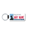 Personalized Oklahoma 1.5" X 3" Faux Leather License Plate Key Ring  