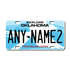 Personalized Oklahoma 3" X 6" FRP Plastic License Plate Version 3