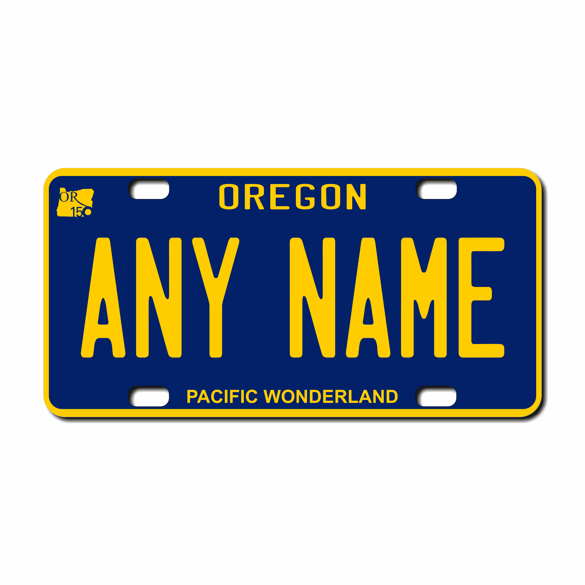 Personalized Oregon 3" X 6" FRP Plastic License Plate Version 2