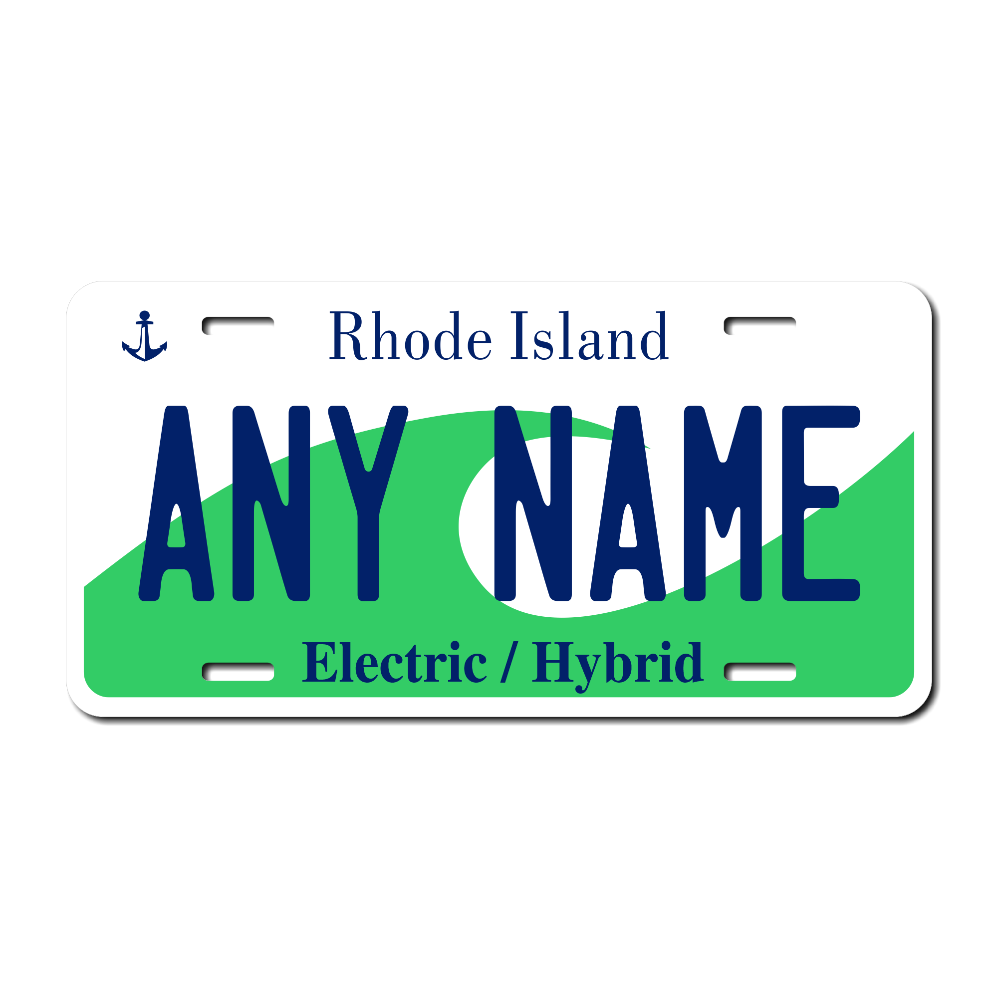 Personalized Rhode Island 6" X 12" Aluminum License Plate Version 2