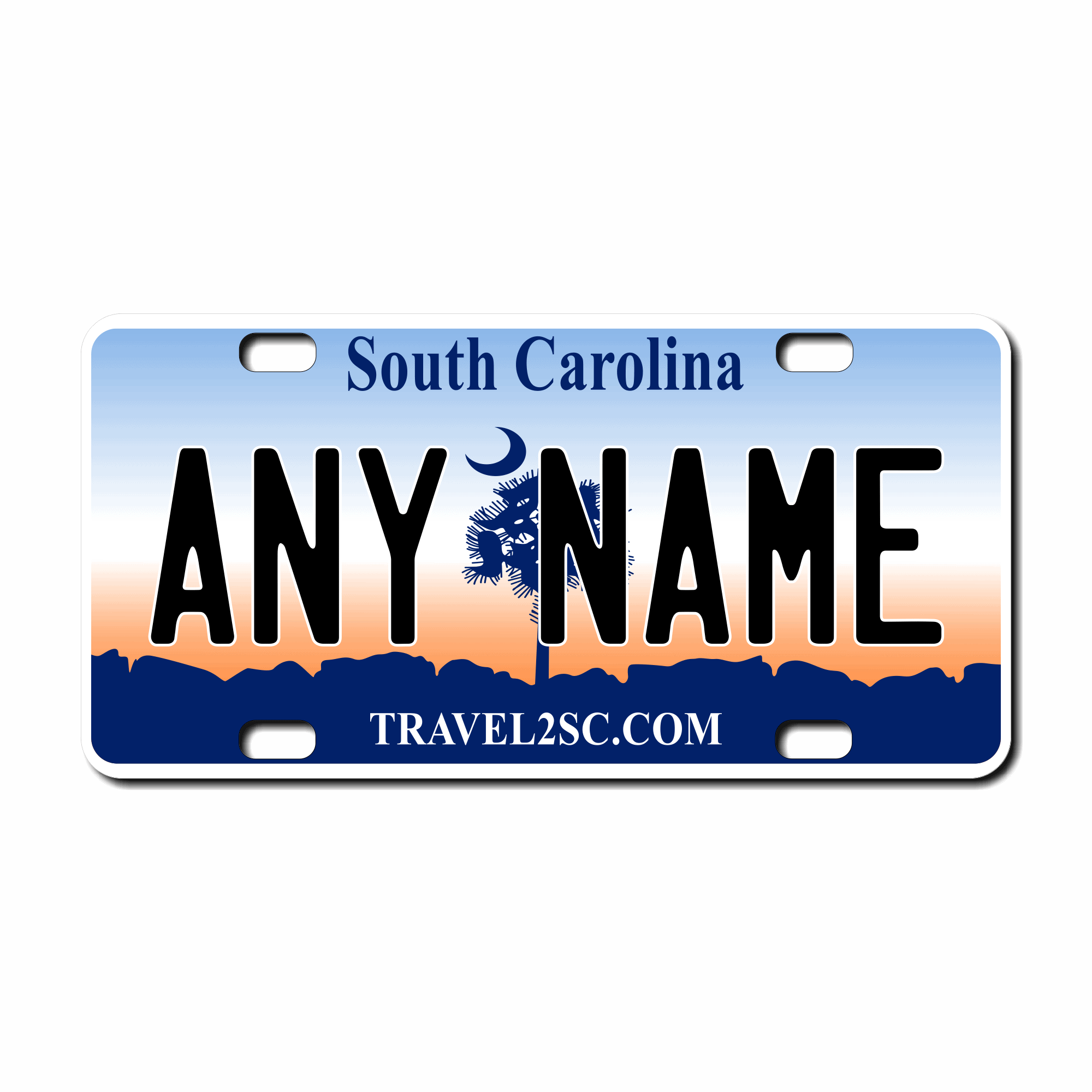 Personalized South Carolina 3" X 6" FRP Plastic License Plate Version 1 