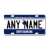 Personalized South Carolina 3" X 6" FRP Plastic License Plate Version 4