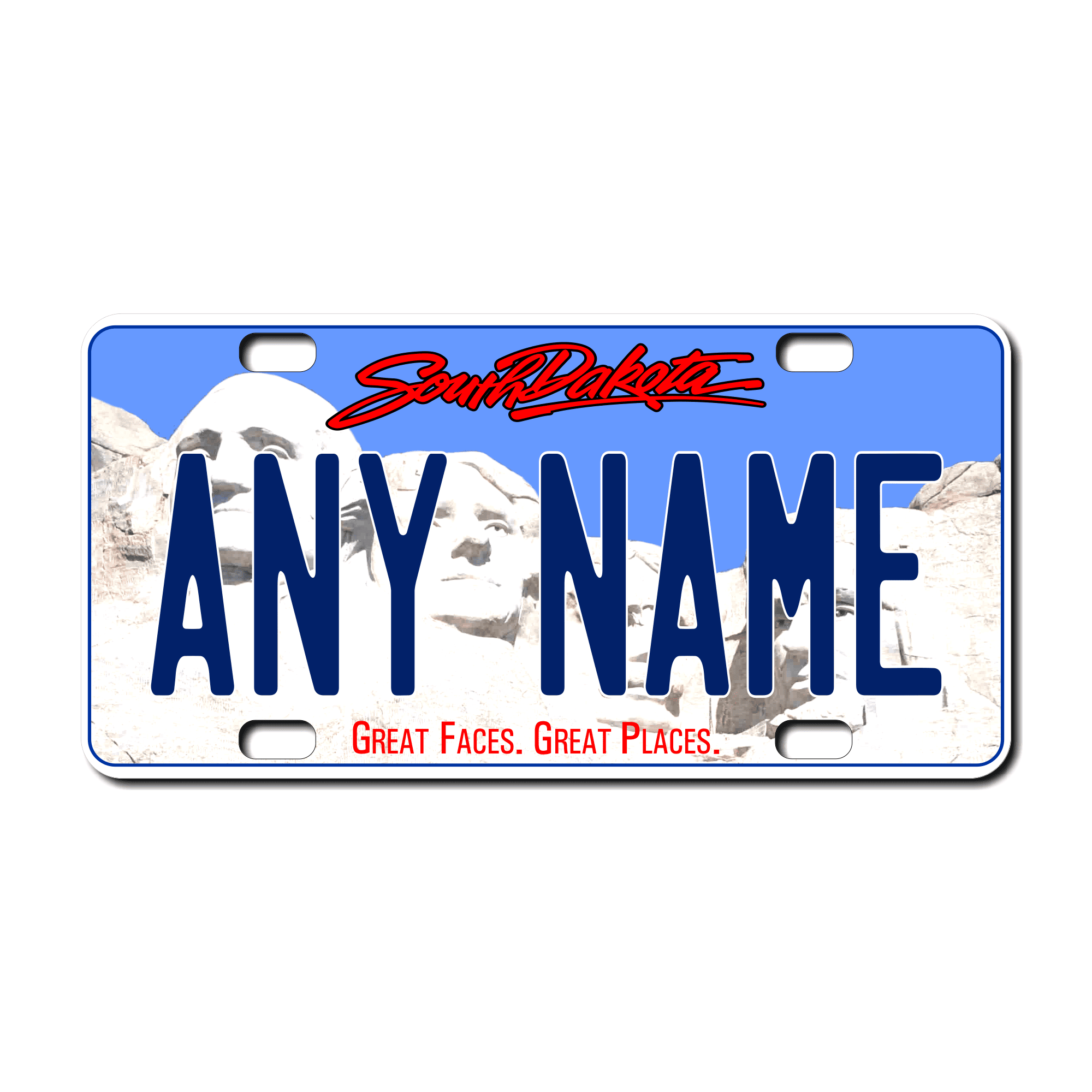 Personalized South Dakota 3" X 6" FRP Plastic License Plate Version 2