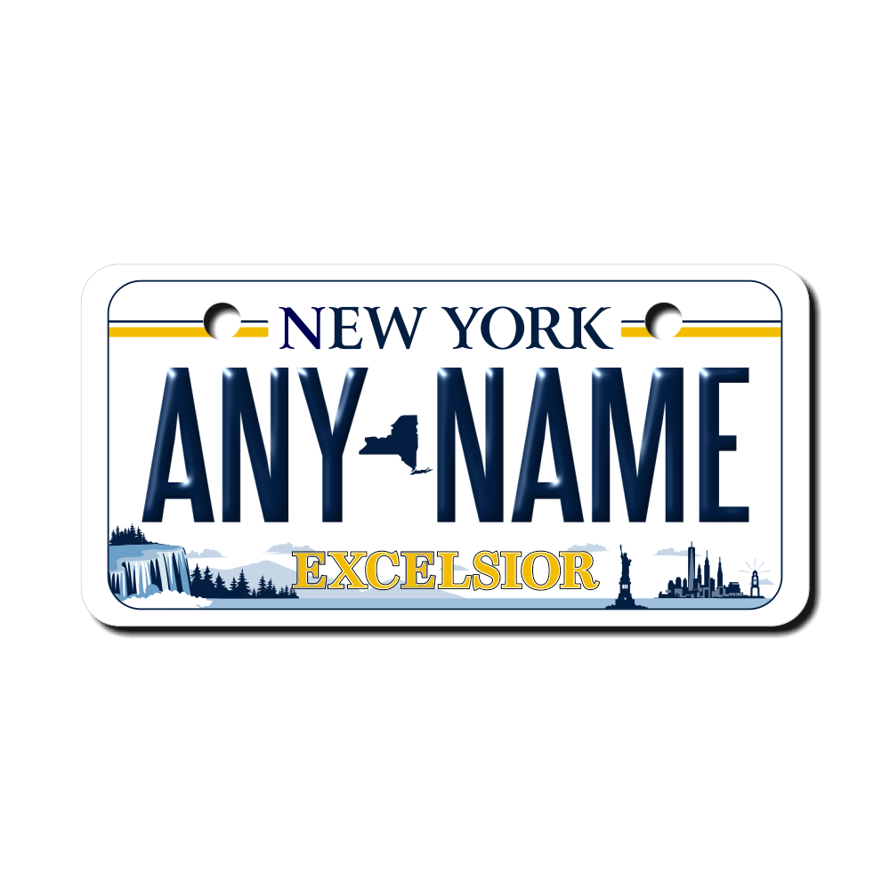 Personalized New York 2" X 4" Aluminum License Plate Version 4