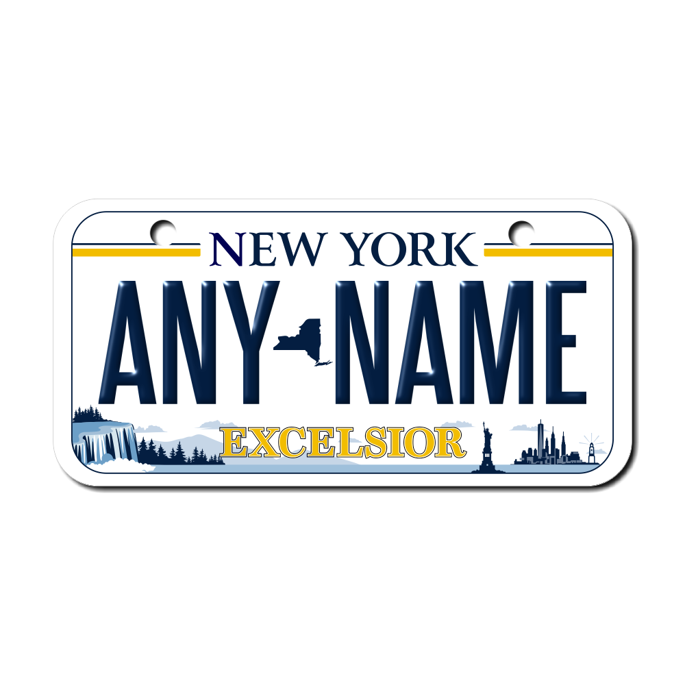 Personalized New York 3" X 6" Aluminum License Plate Version 4