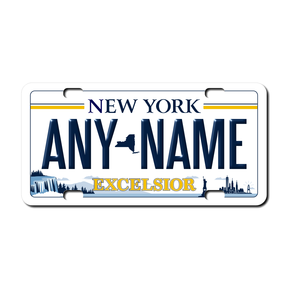 Personalized New York 3" X 6" FRP Plastic License Plate Version 4