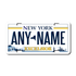 Personalized New York 3" X 6" FRP Plastic License Plate Version 4