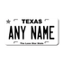 Personalized Texas 3" X 6" FRP Plastic License Plate Version 4