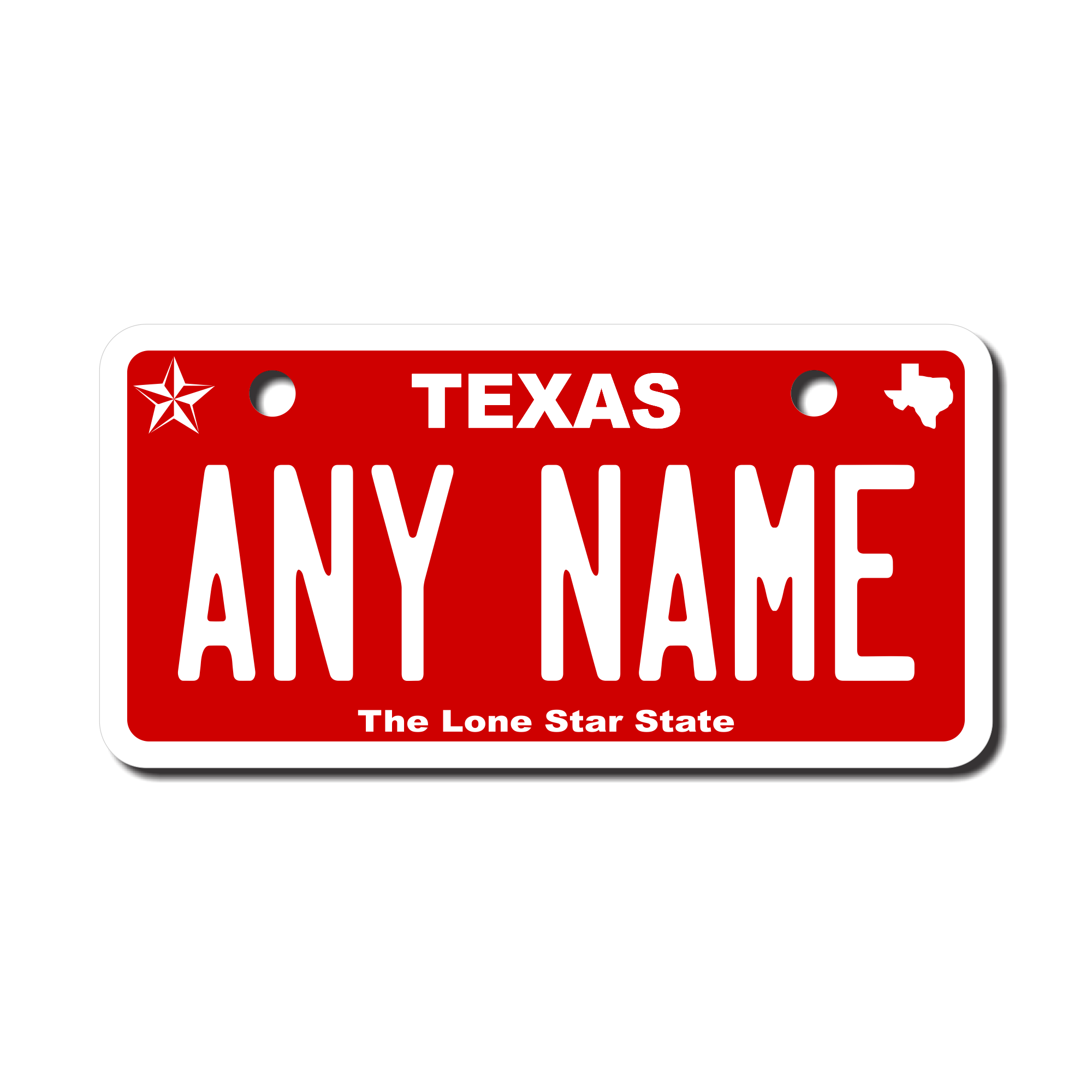 Personalized Texas 2" X 4" Aluminum License Plate Version 6