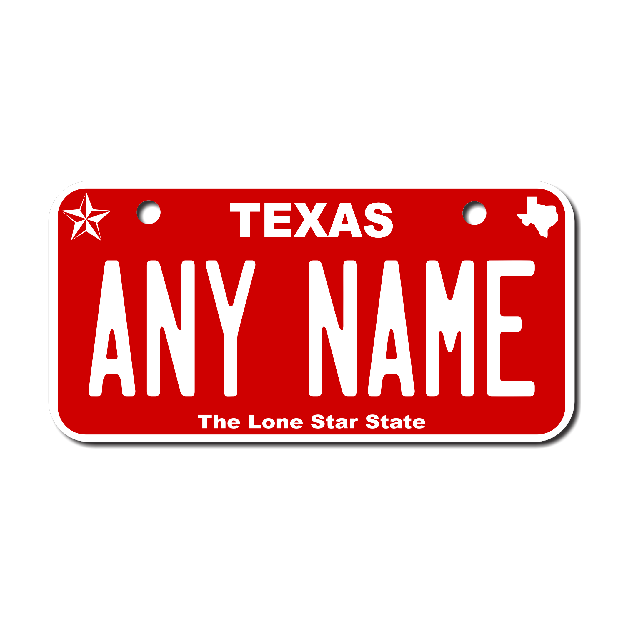 Personalized Texas 3" X 6" Aluminum License Plate Version 6