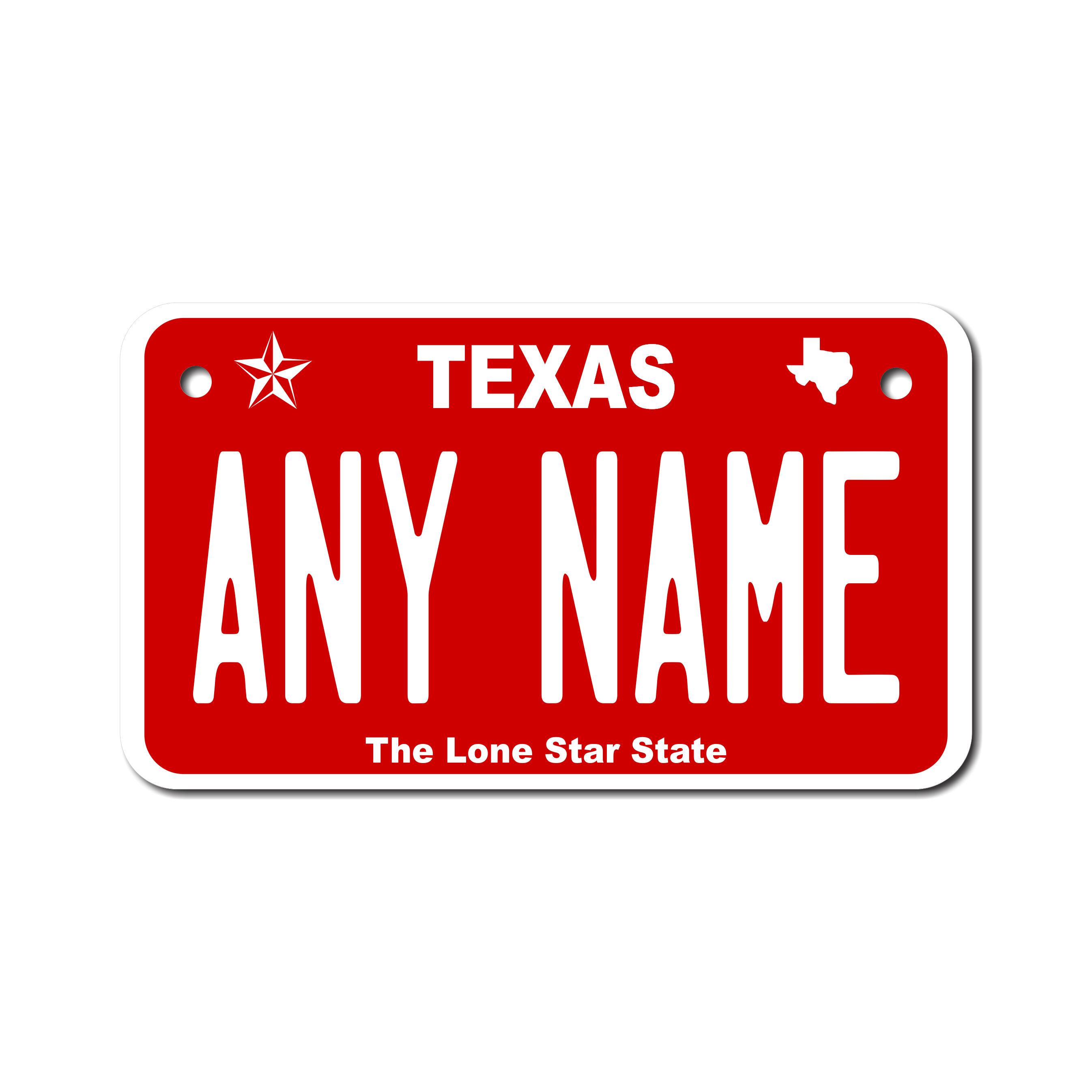 Personalized Texas 4" X 7" Aluminum License Plate Version 6