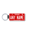 Personalized Texas 1.5" X 3" Faux Leather License Plate Key Ring Version 6