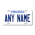 Personalized Virginia 3" X 6" FRP Plastic License Plate Version 2