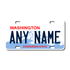 Personalized Washington 3" X 6" FRP Plastic License Plate Version 2