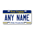 Personalized West Virginia 3" X 6" FRP Plastic License Plate Version 1
